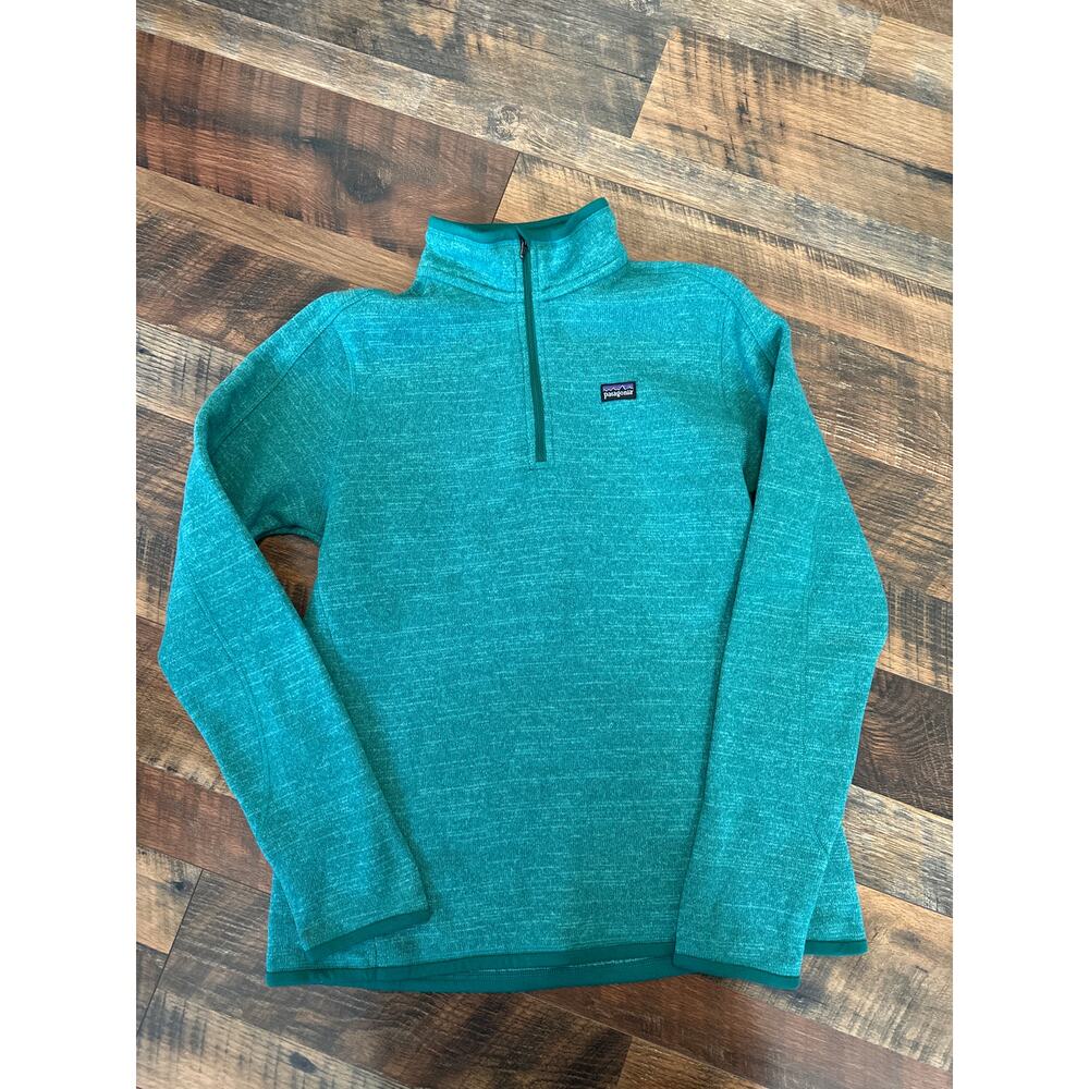 Patagonia Better Sweater 1/4 Quarter Zip Fleece Jacket Sz L Light Aquarium Teal